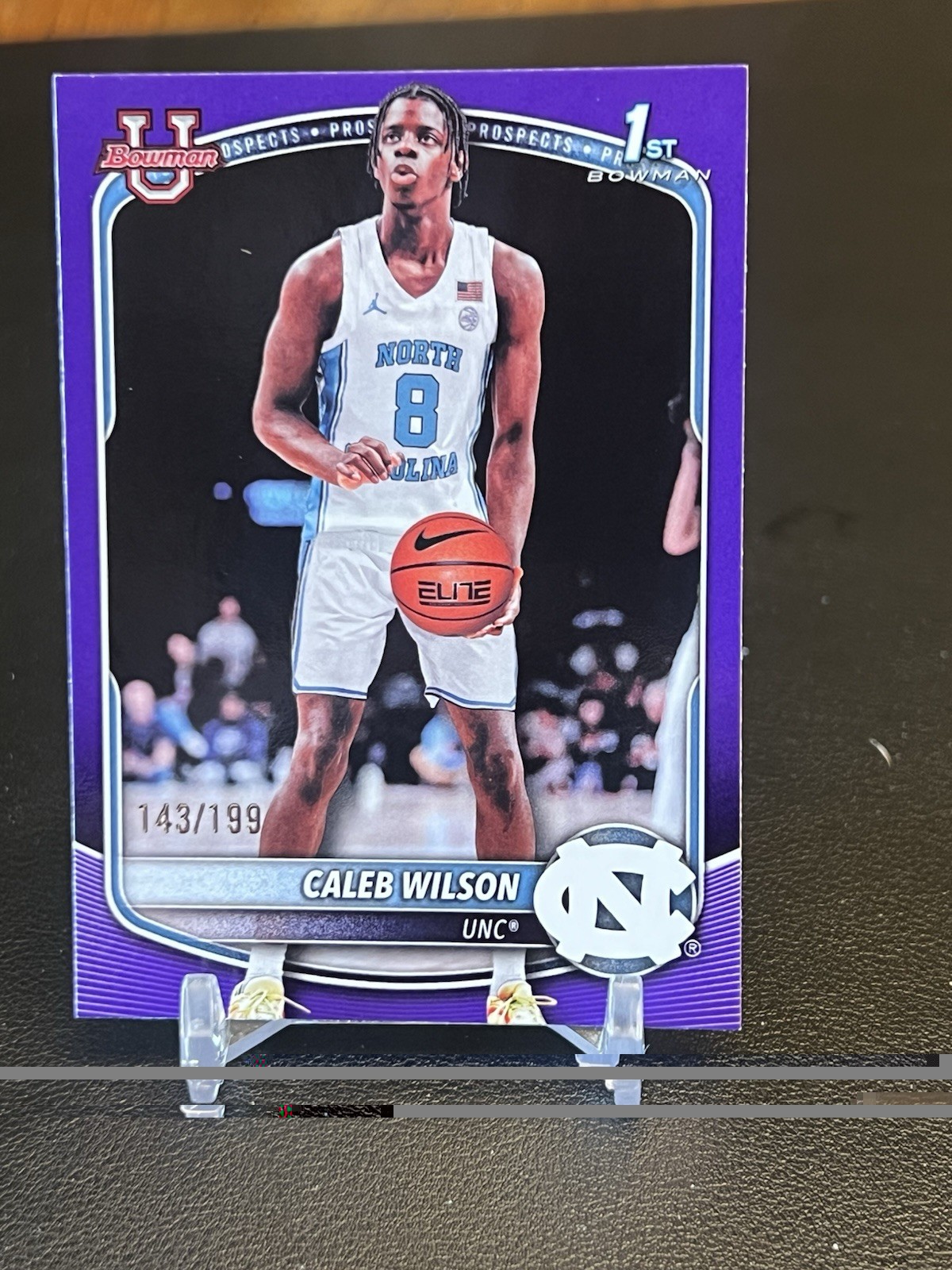 Caleb Wilson 2025-26 Bowman - 1st Paper Purple /199 SP - UNC