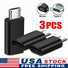 3 pcs USB Type C Female to Micro USB Male Adapter Converter Data Connector USB-C