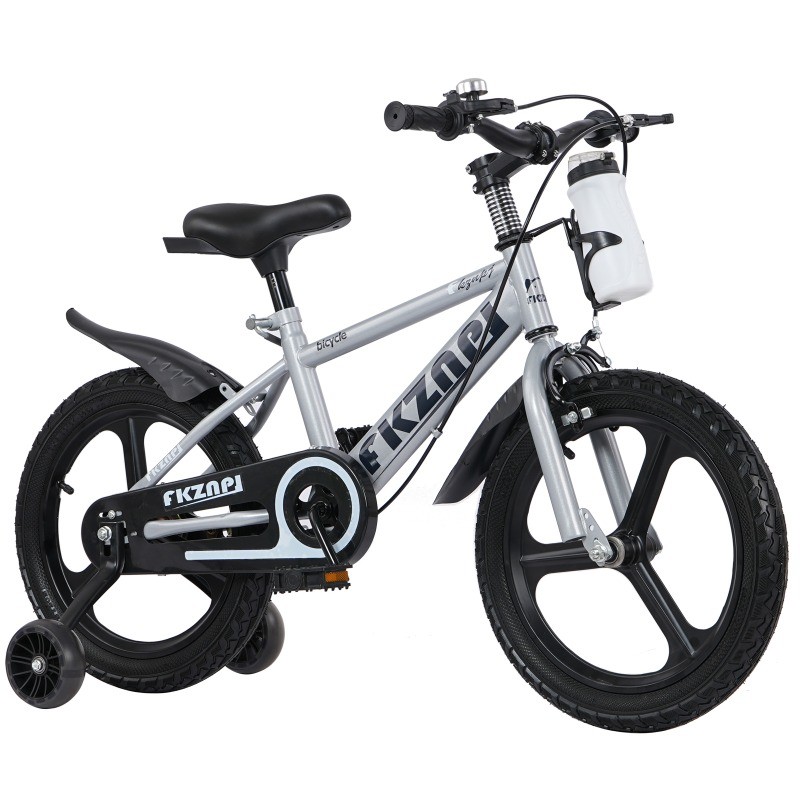 18in Kids Bike Steel Girl & Boys Bicycle with Training Wheels Adjustable Seat