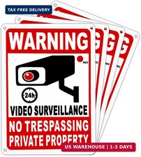 4-Pack Metal No Trespassing Signs Private Property 10 x 7 inch Rust Free 0.04