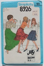 Vintage 1977 Simplicity 8326 Girl's Sz 10 Skirt Pattern Easy Modest Cut Complete