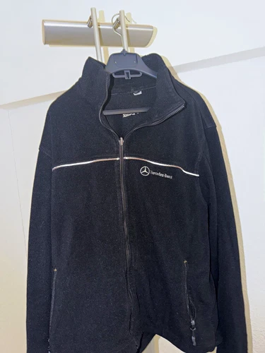 Vintage Mercedes Benz Black 90s Mens Zip Fleece Jacket Racing Size L-XL - product listing photo