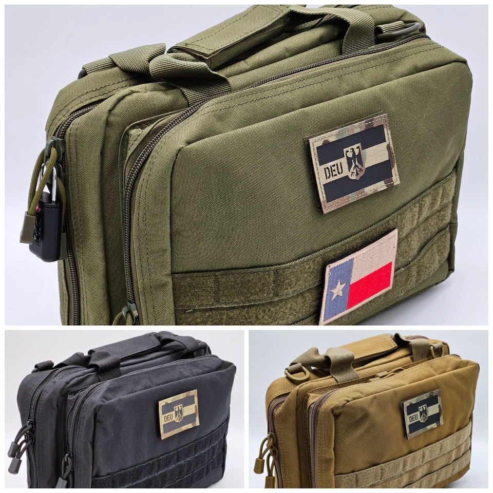 MARKENLOS Abschließbare Kurzwaffentasche Pistolentasche Range Bag IPSC Schießsport Airsoft