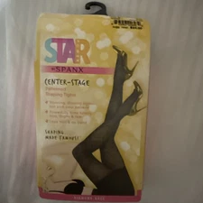 Spanx Star Power Center Stage Shaping Tights Sz E Firms Tummy Black Diamond