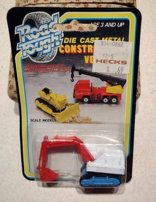 Vtg Yatming Road Tough Excavator Backhoe Construction Vehicle 1:64 Hong Kong