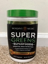 Morning Medic Super Greens Powder with 24 Superfoods, Premium 9.6oz exp 03/2027