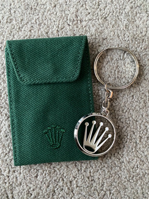 New Authentic Rolex Keyring Key Ring Crown Charm Charms With Pouch