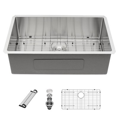 Undermount Kitchen Sink 32 x19 Stainless Steel 16 Gauge Single Bowl Sarlai 32x19