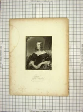 Original Old Antique Print Portrait Beautiful Woman Thomson Room