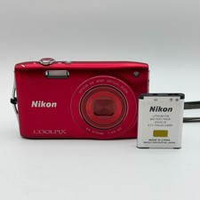 Nikon Coolpix S3200 Digital Camera Black 16.0MP X6 Zoom 32GB Boxed Kit