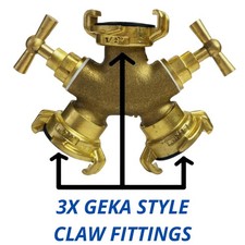 Brass GEKA Style Hose Quick Connector Claw Fitting for Pipe Splitters & Lances
