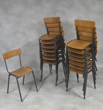 Vintage Industrial Stacking Chairs - Steel Style Furniture - Plywood & Steel