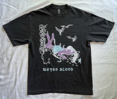 Weyes Blood Gulliver Shirt Medium Faded Black Garment Dyed Los Angeles Apparel