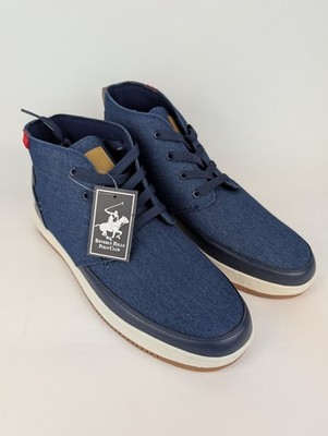 Beverly Hills Polo Club Navy Denim Athletic Sport Sneakers Mid Top Mens Shoes