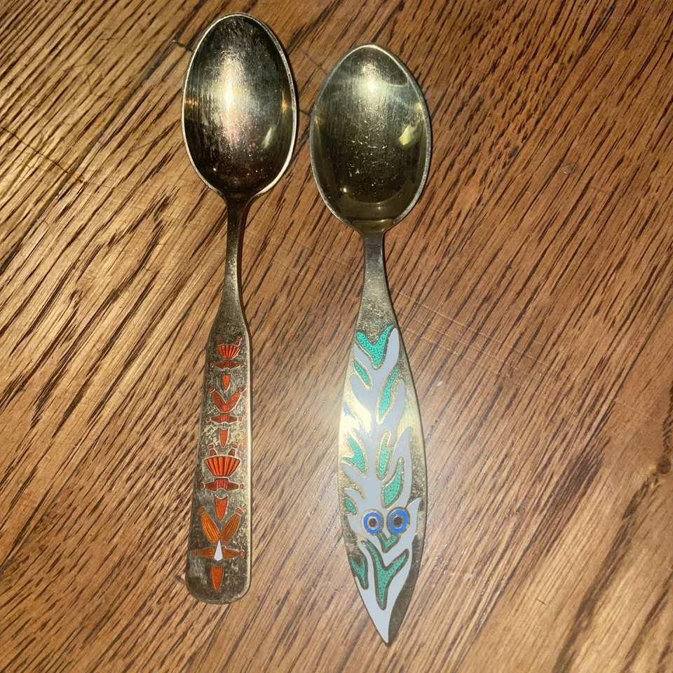 LOTE de 11 cucharas de Navidad de plata esterlina lavadas en oro de A. Michelsen ¡RARAS! Foto 4 de 4