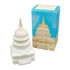 Avon The Capitol After Shave Decanter Bottle Empty Milk Glass 1970s Vintage Box