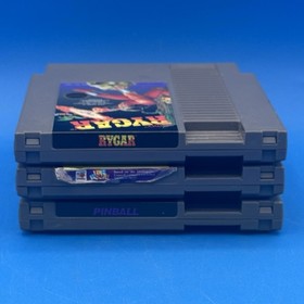 Nintendo NES Rygar, Fun House & Pinball 3 Game Lot Authentic Bundle - TESTED