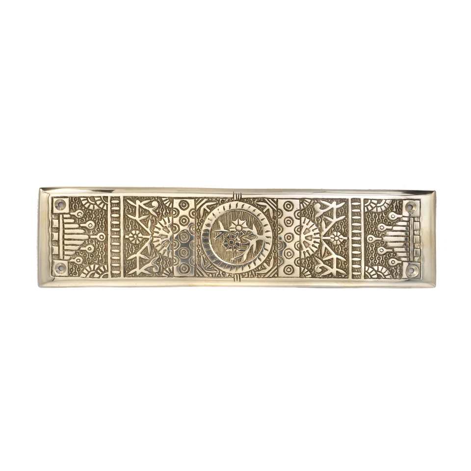 Antique Eastlake Brass Push Plate – Vintage Door Finger Plate - Image 3 of 3