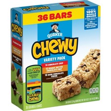 Chewy Granola Bars, 3 Flavor Variety Pack, 30.4 oz, 36 Count New