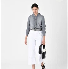 Isabel Marant Etoile Ruffle Trimmed Lawendy Blouse in Grey Sz 42