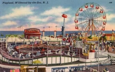 Playland Ferris Wheel Skooter Caterpillar Wildwood by the Sea NJ 1957