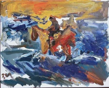 Arizona Cowboy Southwest Landscape Cubism Oil Painting Portrait Canvas 16x20