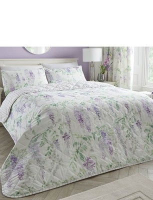 Glyzinien gesteppte Tagesdecke von Dreams & Drapes
