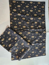 2 Ellison King Sz Pillow Shams Black Gold USA Made XL 42x25 Cotton Blend UNUSED