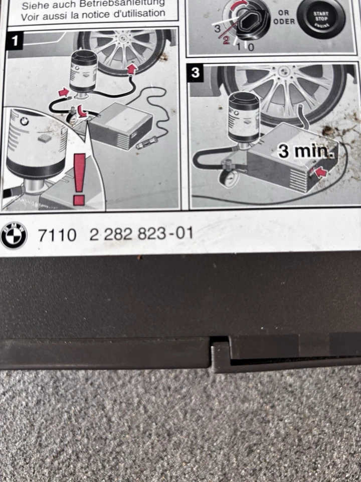 BMW M3 E9x 2008-2013 kit inflador bomba compresor de neumáticos OEM 71102282823 Foto 2 de 4