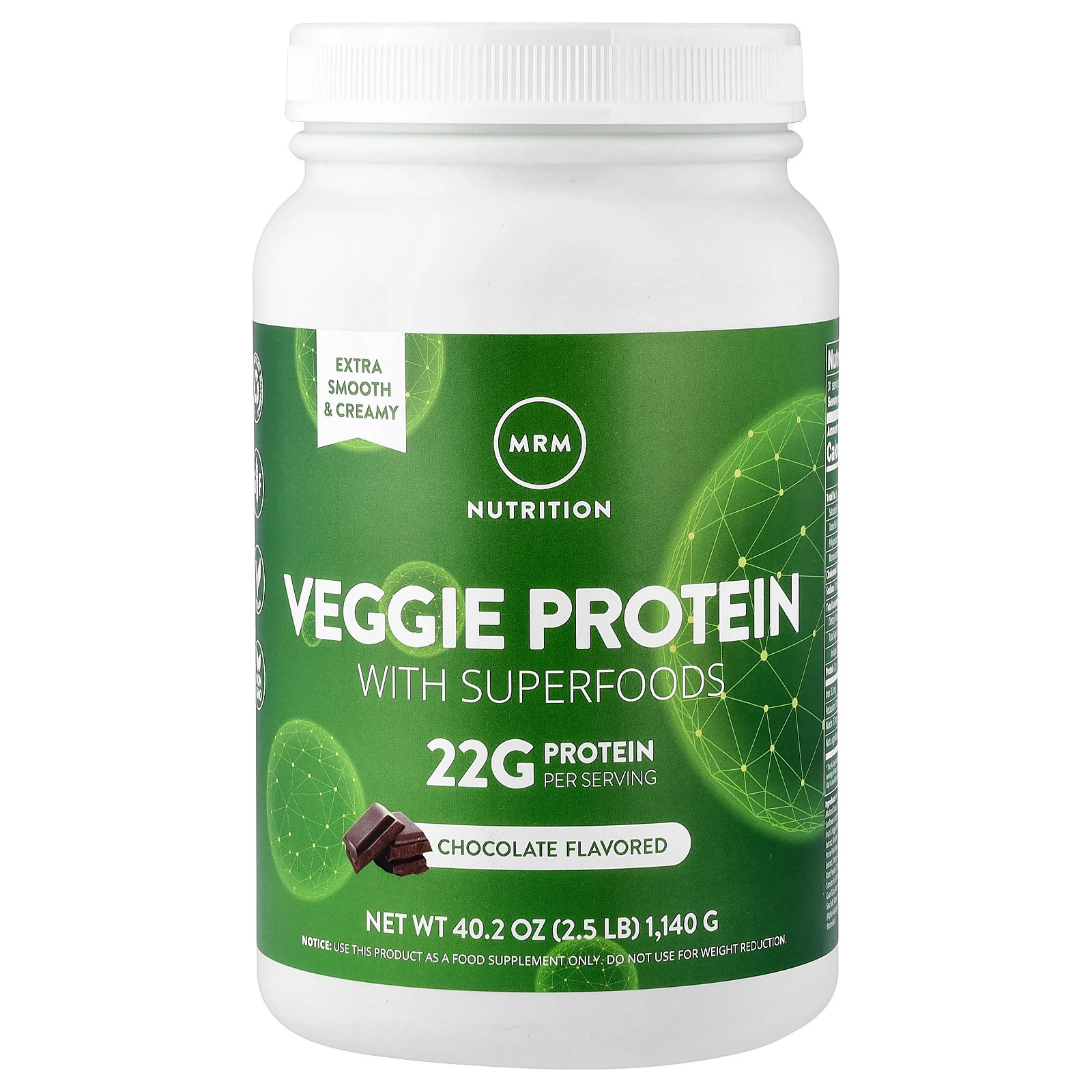 Veggie Protein with Superfoods Chocolate 25 lb 1140 g 8090₽