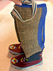 1970s Vintage Tibetan Refugee Self Help Centre Boots Embroidered Felt Sz 6-7 us — photo 1