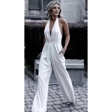 NWT Anthropologie Jill Stuart Mara Wide Leg Jumpsuit Halter Wedding size 2