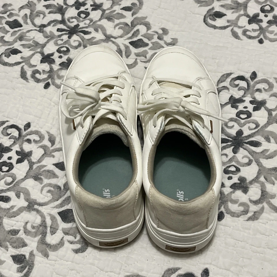 Dr. Scholl's Time Off Sneakers Women Size US 8.5M Wh Faux Leather Lace-Up Shoes - Image 2 of 4