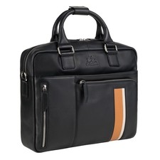 La Martina Aktentasche, aus 100% Calf Leather, Schwarz