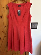 New Adrianna Papell Red Sheath Sleeveless Cocktail Dress Womens 12P Keyhole Back