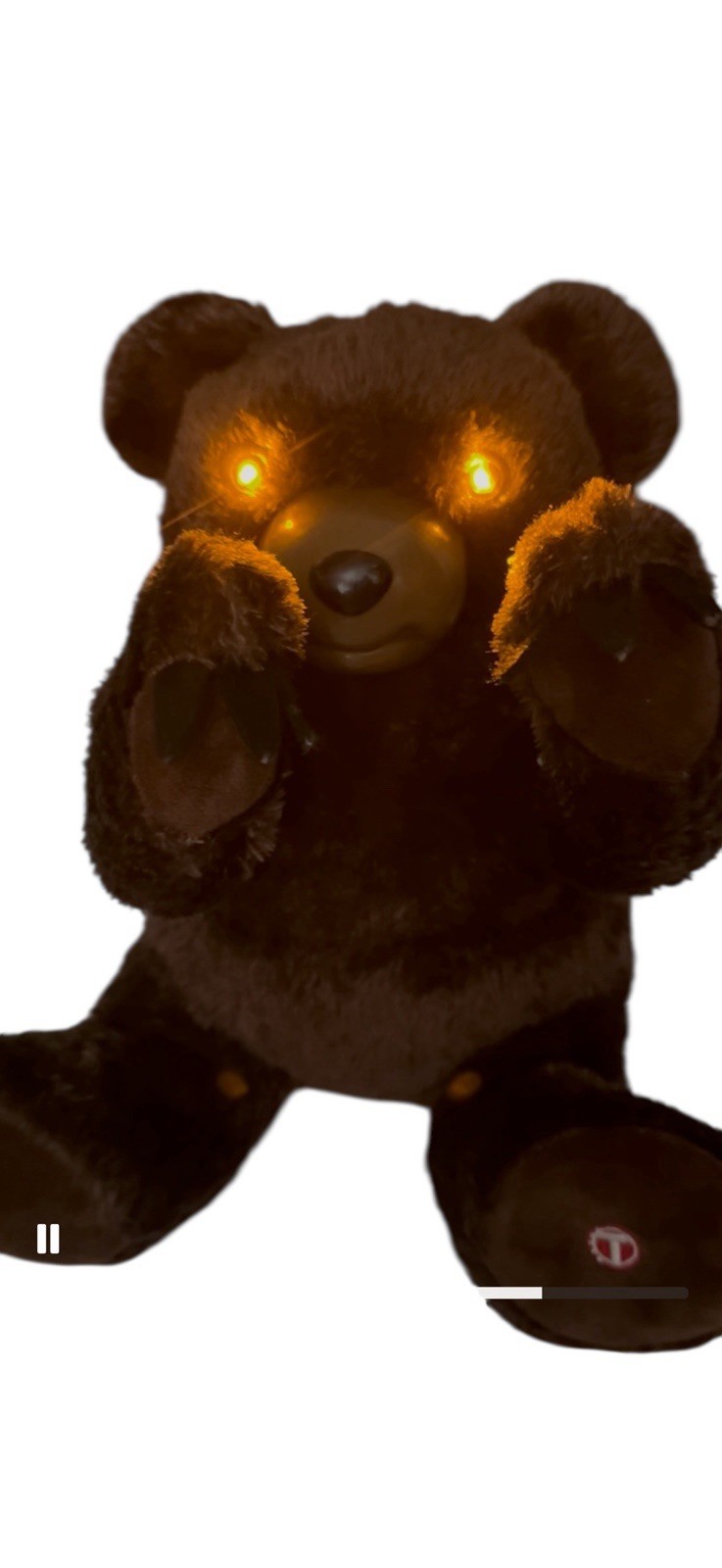 Peek-A-Boo Animated Scary Bear Halloween Sounds Sings Plush Horror Tekky Toys