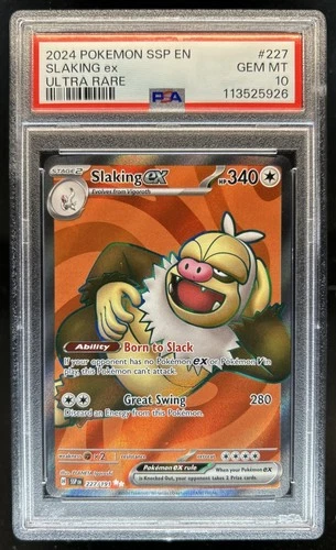 2024 Pokemon Surging Sparks Slaking Ex #227/191 PSA 10 GEM MINT
