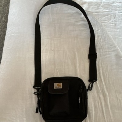 Carhartt Umhängetasche Schwarz, verstellb. Schulterriemen, RV, Außentaschen