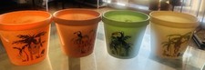 Set of 4 Colourful Plastic Plant Pots 9.5cm – Drainage Holes – Multi-Colour