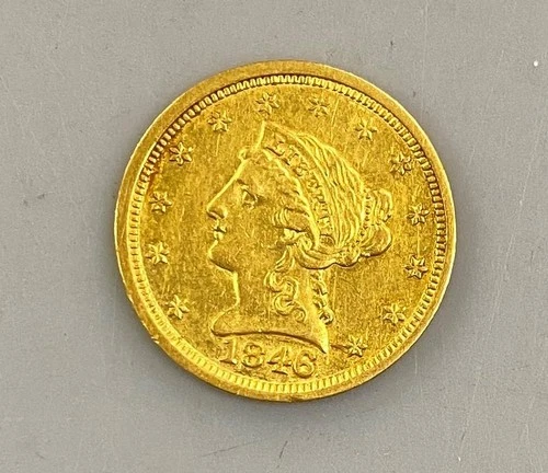 1846 P US $2.50 Gold Liberty Coin cleaned residue mnt 21,598 L24486