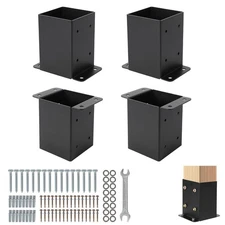 2/4/10Pcs 4x4 Post Base Kit Heavy Duty for Deck Fence Mailbox Pergola