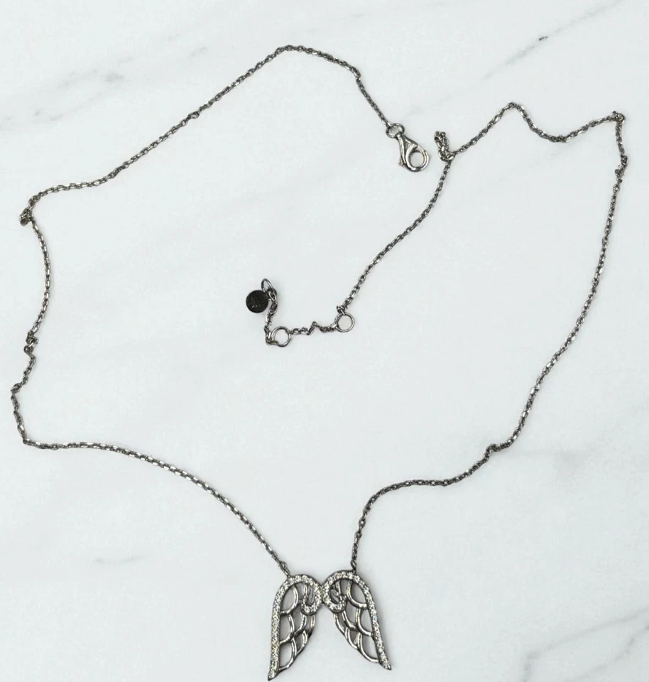 Collana in Argento 925 Nickel Free con pendente Ali d'Angelo con Zirconi - Immagine 2 di 2