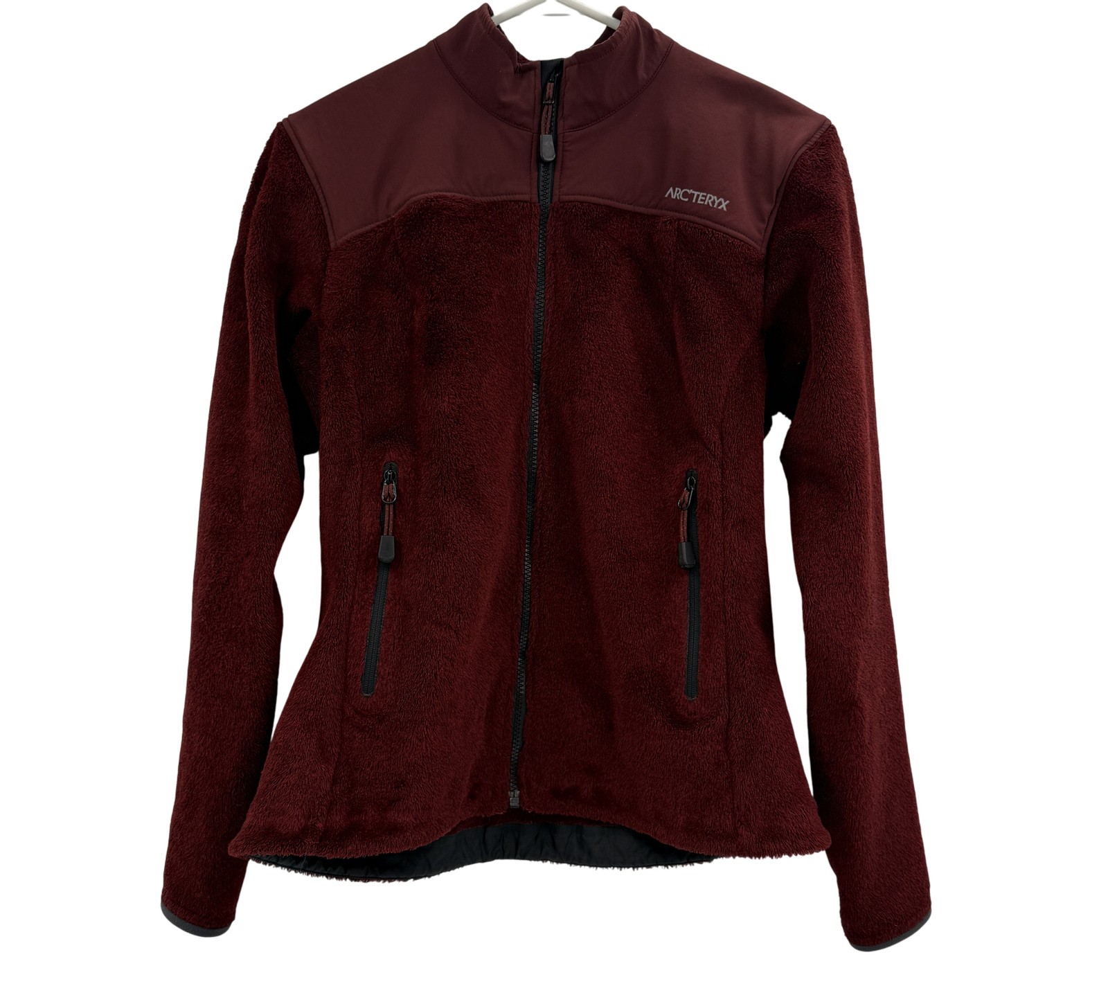 Arc'teryx Giacca Donna Media Borgogna Pile Full Zip Outdoor Made In Canada