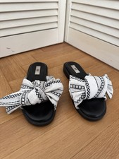 Miista London Valerie Sandals SS17 Size 37 Monochrome Bow Textile Zigzag Spain