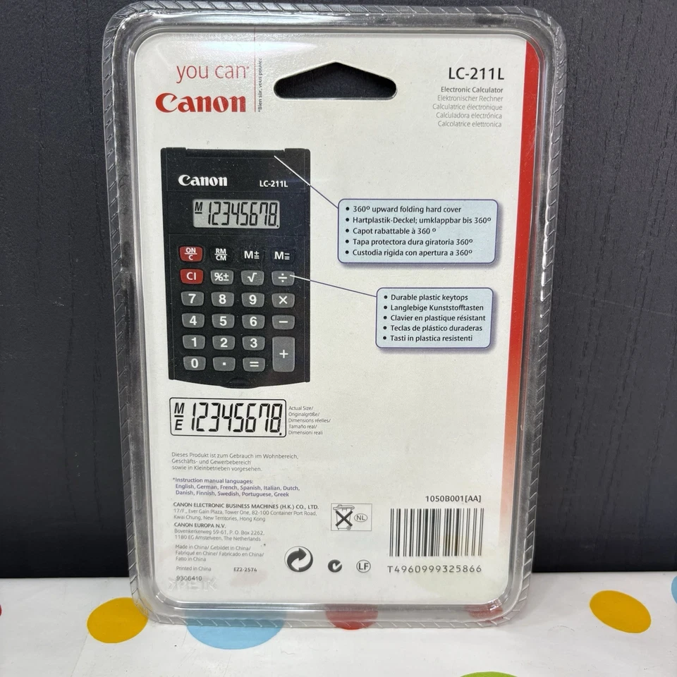 Rare Canon LC-211L Handheld Black Calculator - Large Display - 360 Degree Cover - Image 2 of 4