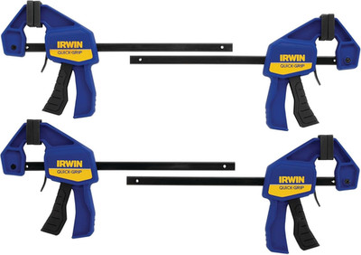 Quick-Grip 1964758 One-Handed Mini Bar Clamp 4 Pack, 6'', Blue