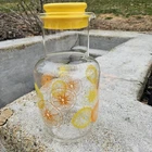 Vintage 2-Qt Pyrex Glass Juice Pitcher Carafe w/Lid Citrus Lemon Slices 3520 USA