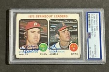 NOLAN RYAN & STEVE CARLTON 1973 TOPPS LEADERS SIGNED AUTOGRAPHED CARD PSA/DNA