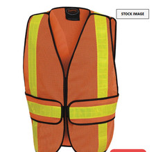 Pioneer Safety Vest, one size Orange Mesh 592AU Bright orange w/ yellow reflect