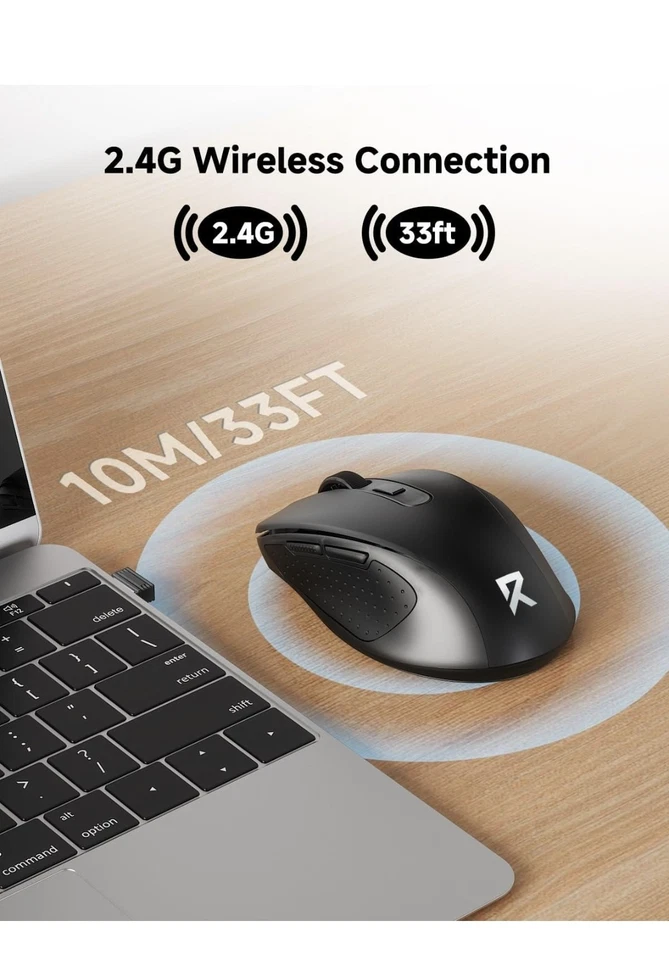 working wireless mouse, Battery Powered Ergonomic Design, 4000 DPI, Wireless - Image 2 of 4